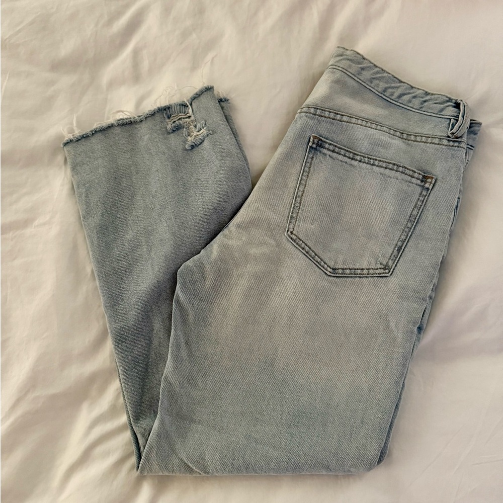 Free People Distressed Light Blue Jeans - Picture 4 of 4